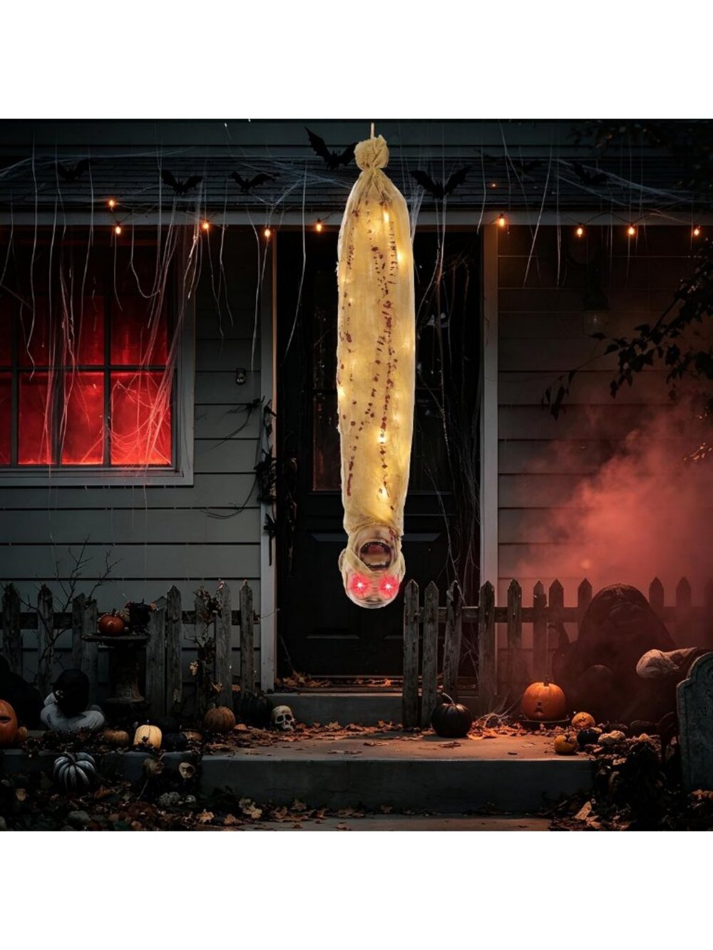 35" Halloween Decorations Outdoor Animated Hanging Cocoon Corpse